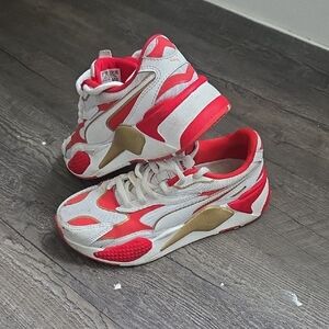 Kids Red and Gold Sneakers(PUMA)